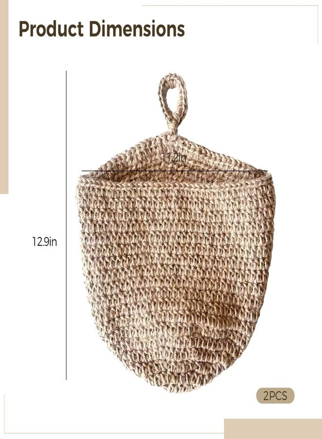 Varku 2 Pcs Hanging Vegetable Baskets for Kitchen, Cotton Rope Potato Onion Storage, Boho Produce Hammock, Space Saving Pantry Decor, Breathable Wall Mounted Fruit Organizer - Image 5